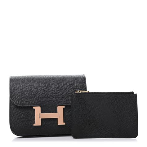 hermes constance slim wallet black|Hermes constance wallet size.